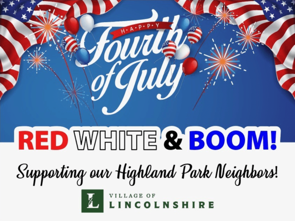 Red White Boom Lawn Sign